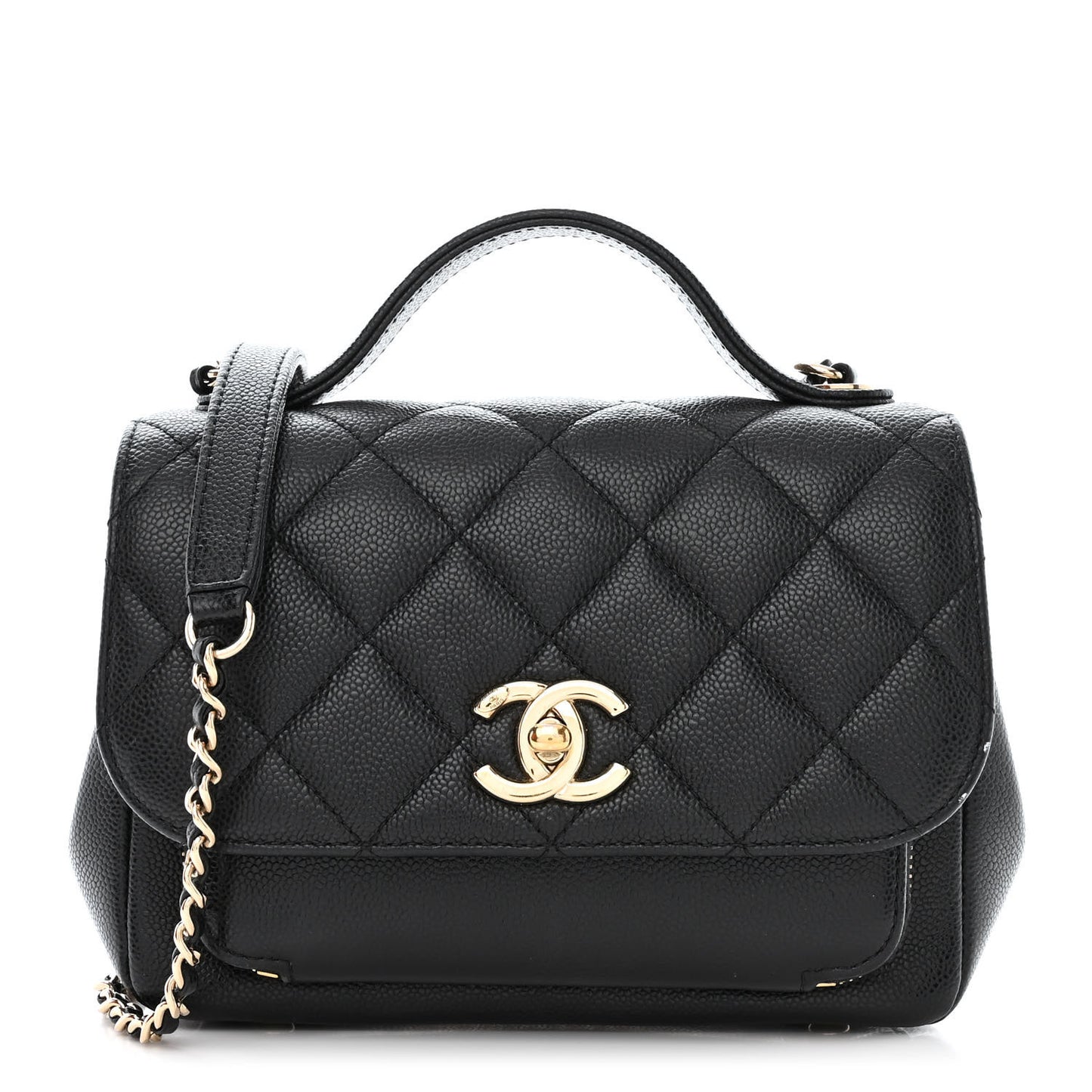 Caviar Quilted Small Business Affinity Flap Black