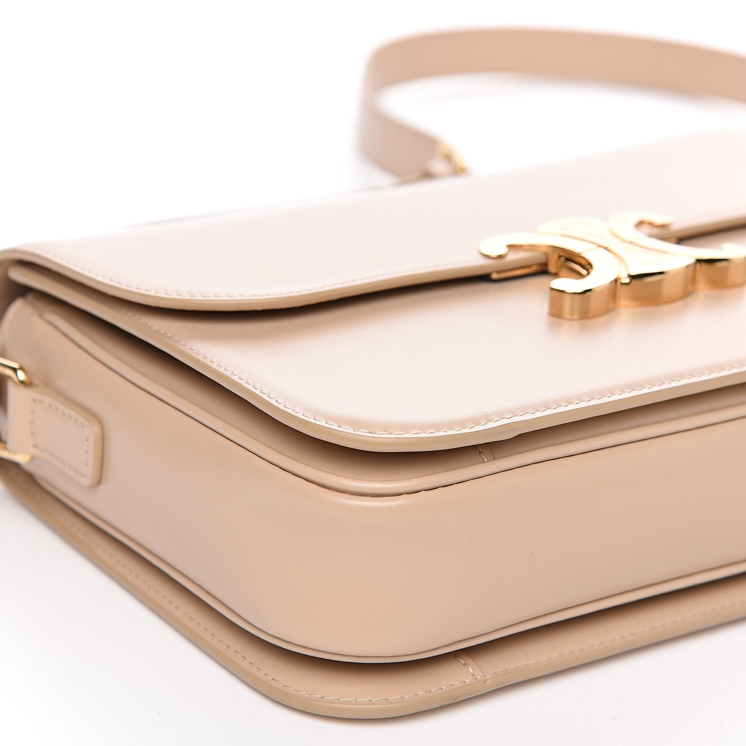 Celine Shiny Calfskin Medium Triomphe Nude 7 of 9