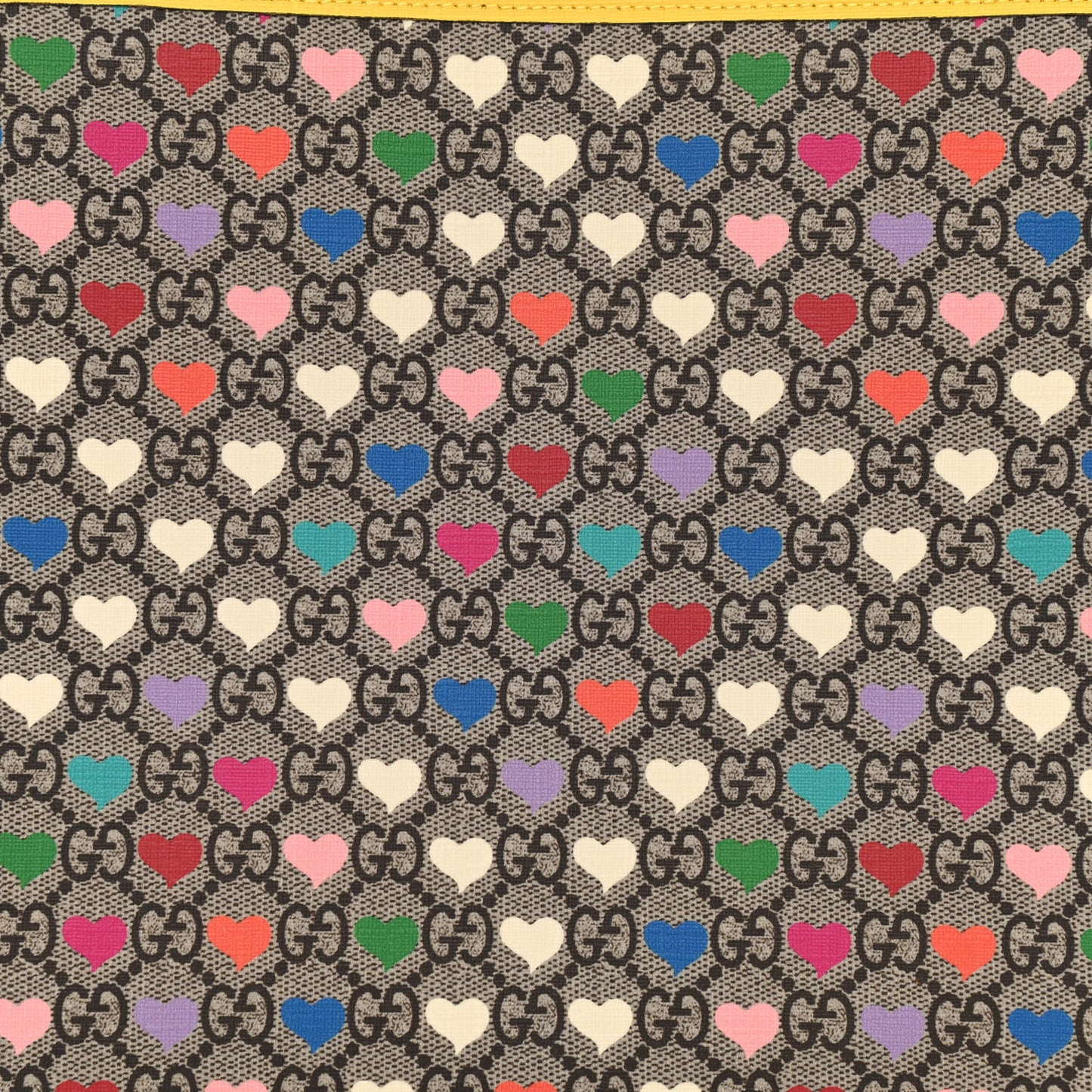 GG Supreme Monogram Hearts Childrens Tote Beige Ebony Multicolor Freesia