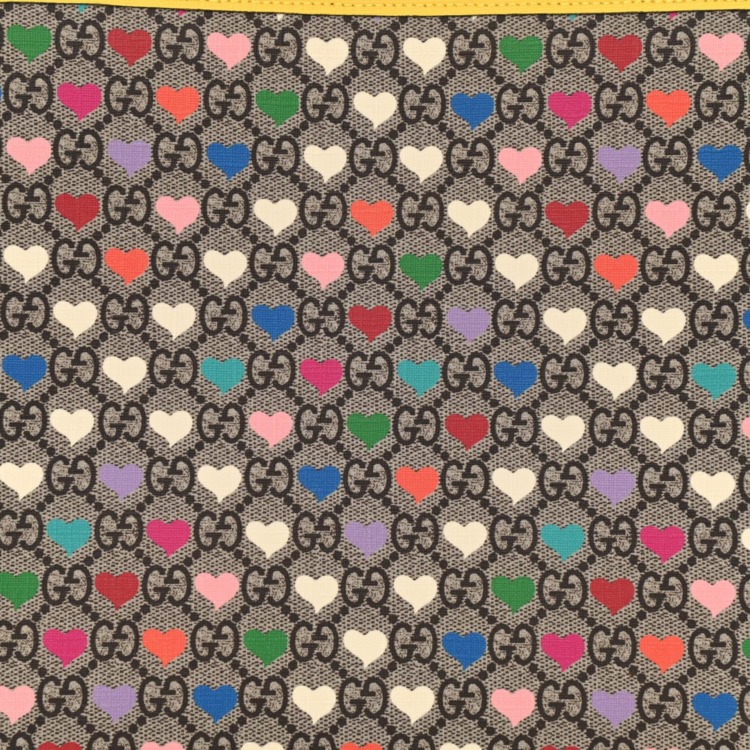 Gucci GG Supreme Monogram Hearts Childrens Tote Beige Ebony Multicolor Freesia 8 of 10
