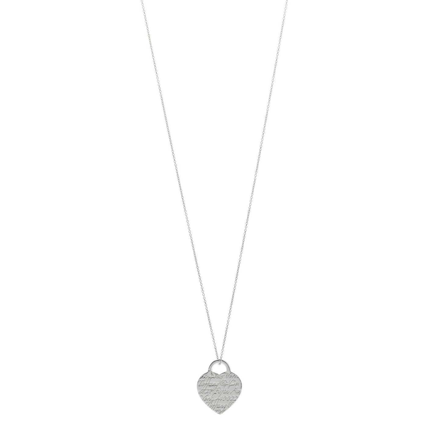 Sterling Silver Notes Heart Tag Charm Necklace