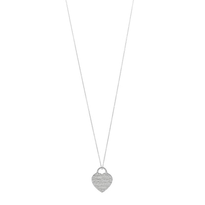 Tiffany Sterling Silver Notes Heart Tag Charm Necklace 1 of 4