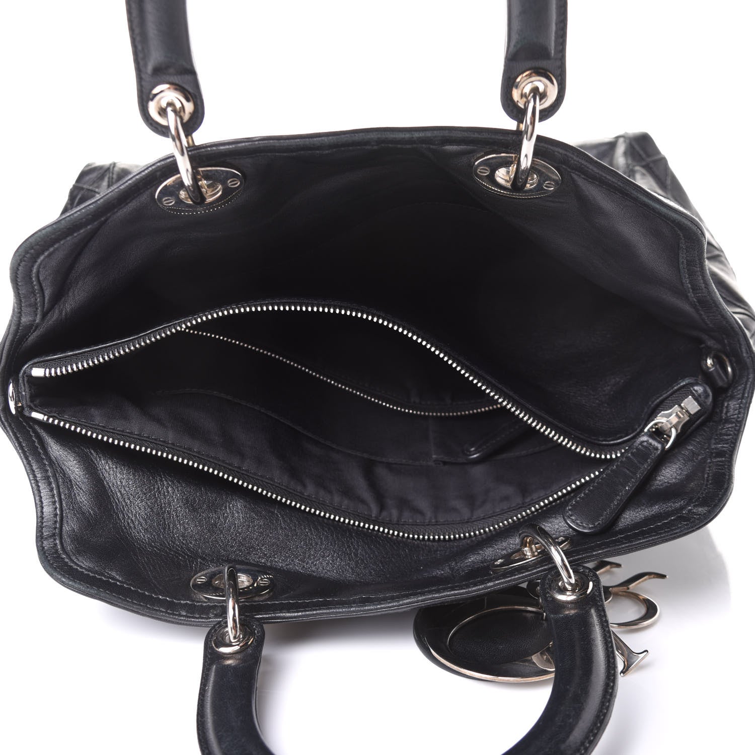 Christian Dior Lambskin Cannage Large Granville Tote Black 5 of 12