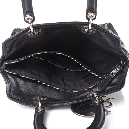 Christian Dior Lambskin Cannage Large Granville Tote Black 5 of 12