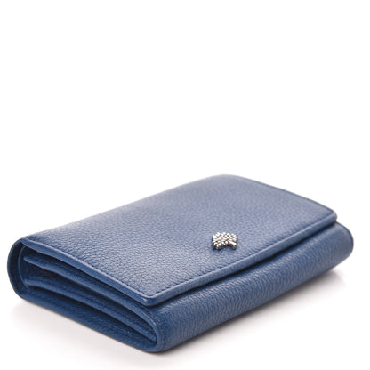 Mulberry Glossy Goatskin Tree French Purse Wallet Blue 4 of 6
