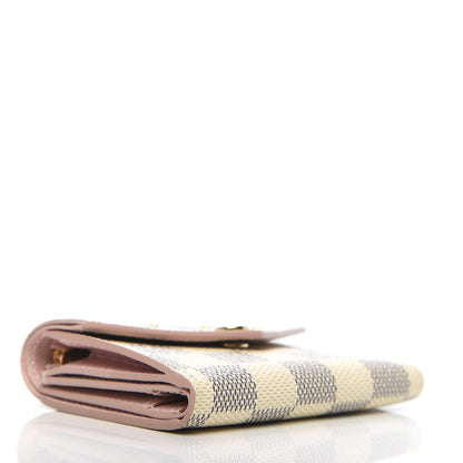 Louis Vuitton Damier Azur Studded Zoe Wallet Rose Ballerine 4 of 6