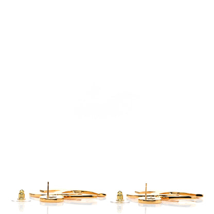 Chanel Metal Large Paris Button Earrings Gold 3 of 4