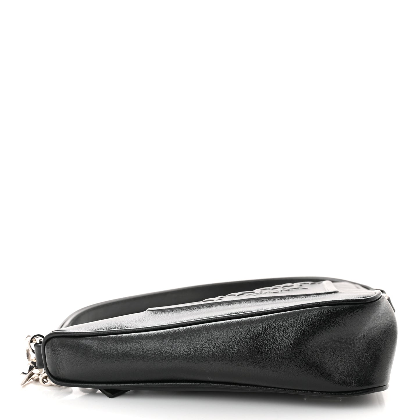 Grace Lux Triangle Logo Embossed Mini Triangle Bag Black