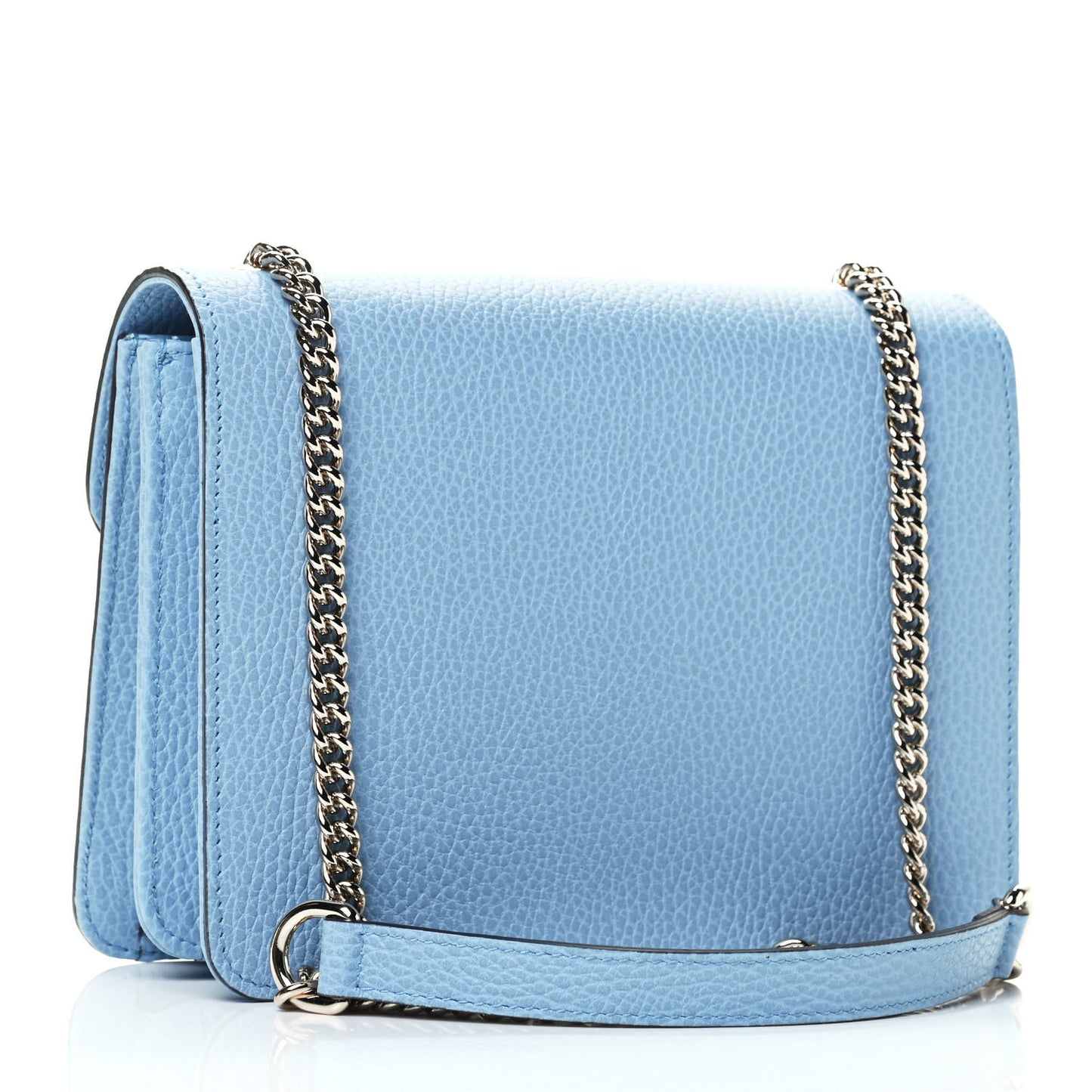 Dollar Calfskin Small Interlocking G Shoulder Bag Mineral Blue