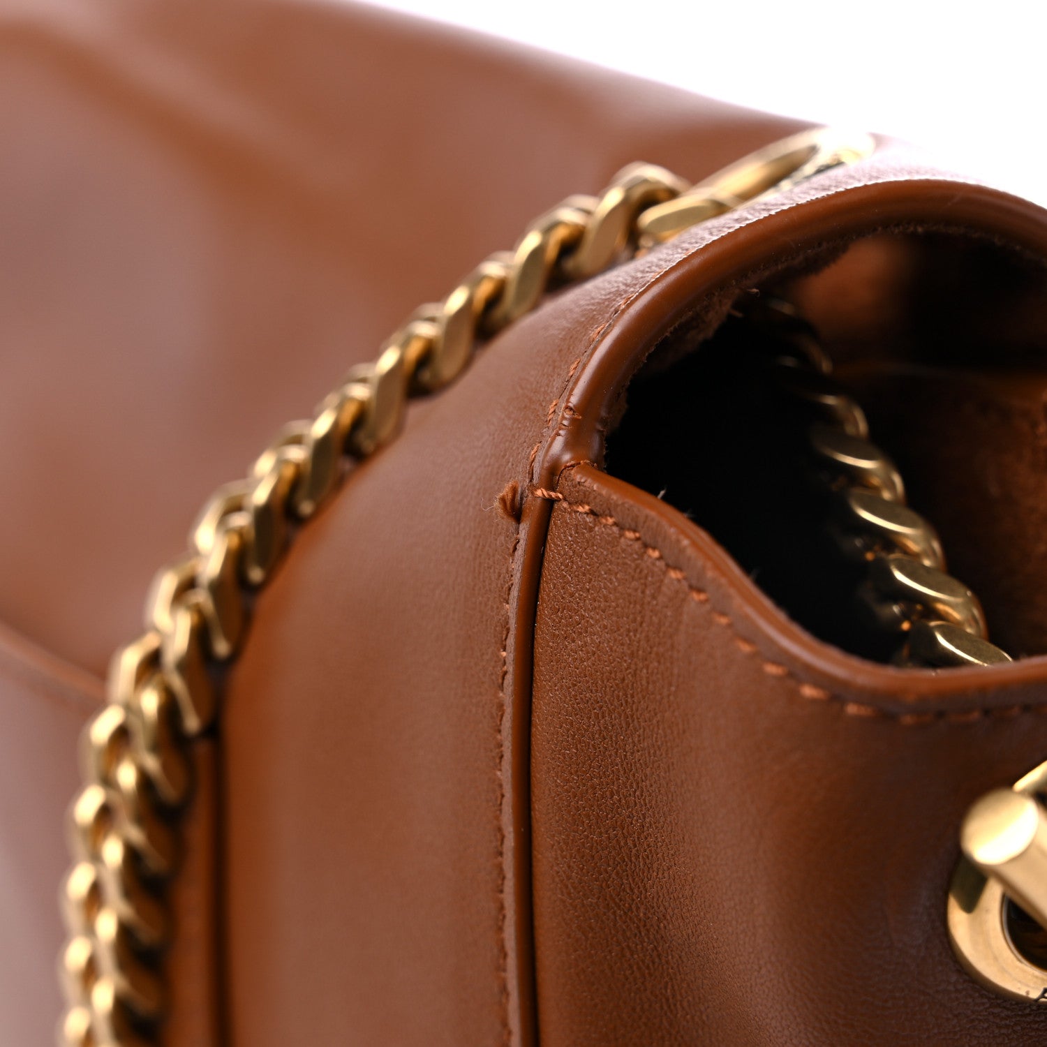 Saint Laurent Smooth Calfskin Suede Medium Reversible Monogram Kate Satchel Light Ochre 10 of 16