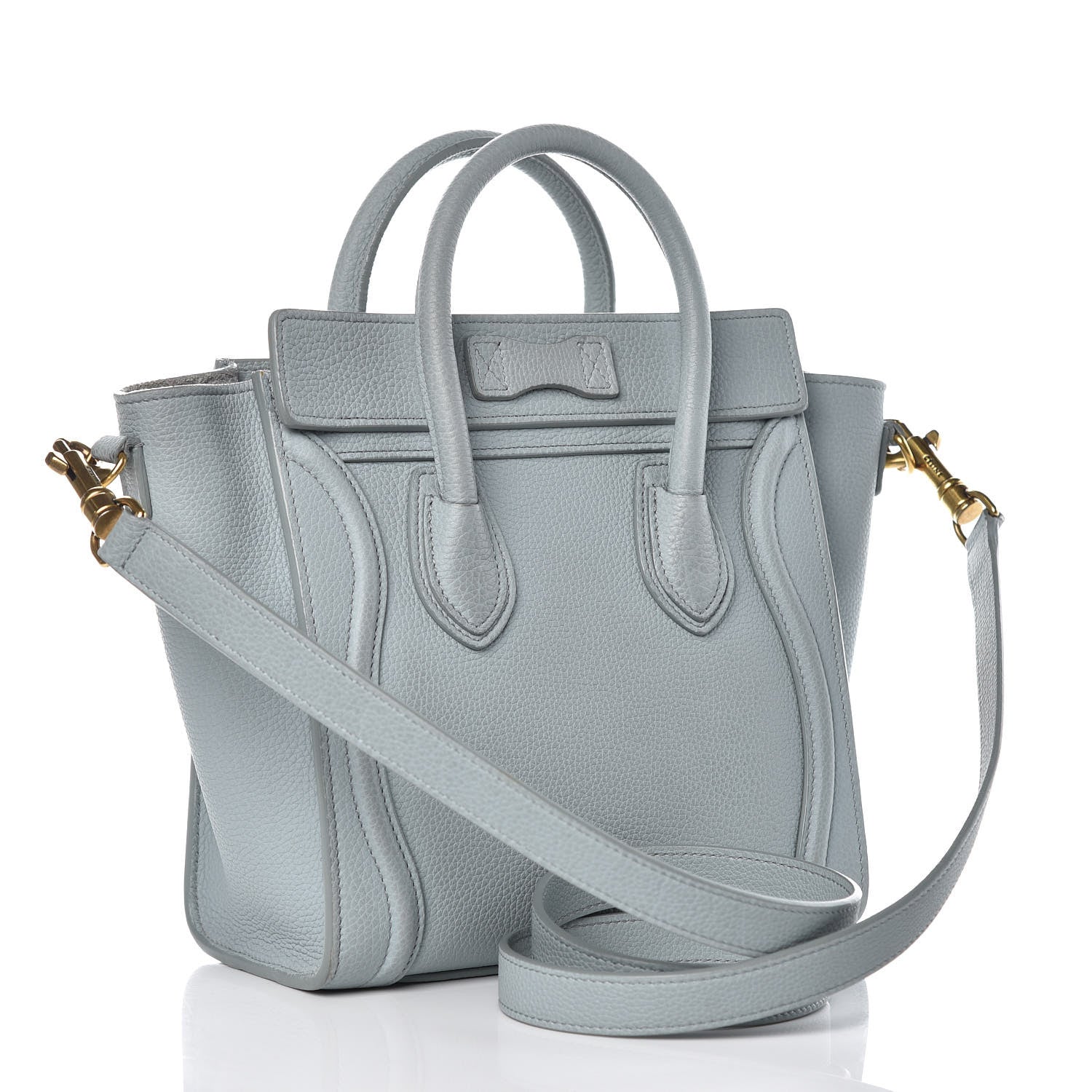 Celine Drummed Calfskin Nano Luggage Cloud 3 of 14