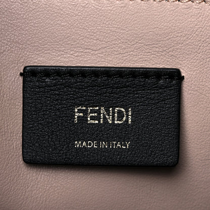Fendi Vitello Fluffy Logo Medium Pack Shopper Tote Rosa Quarzo Black 6 of 18