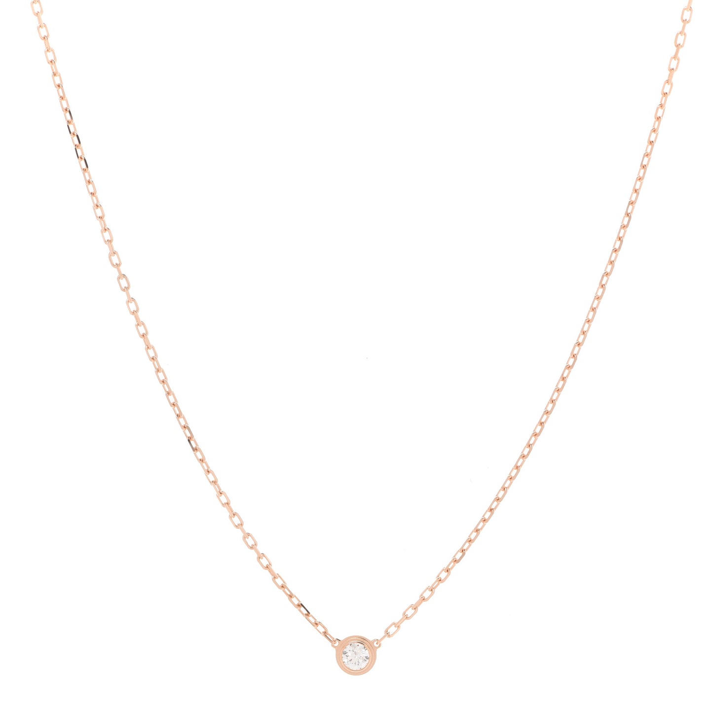 18K Pink Gold Diamond SM D'Amour Pendant Necklace