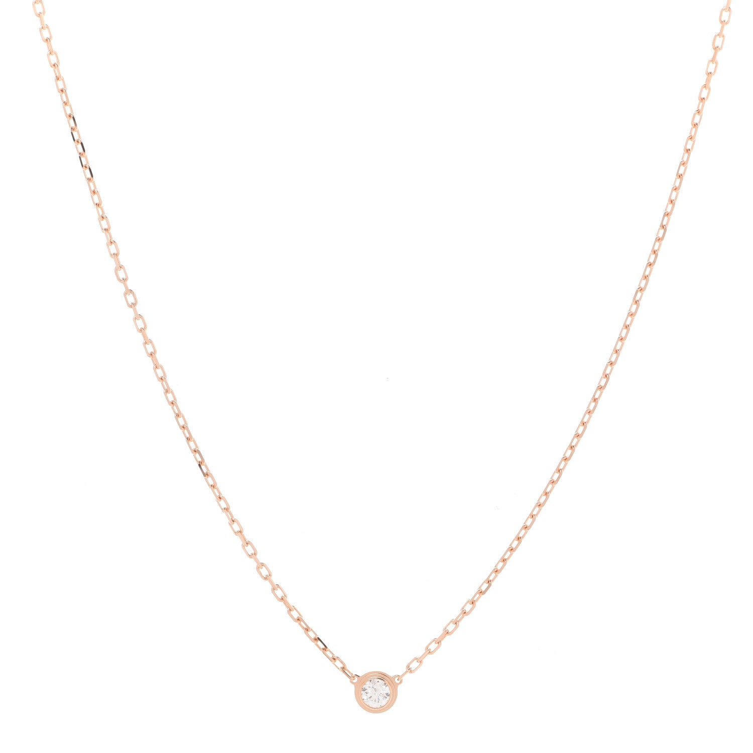 Cartier 18K Pink Gold Diamond SM D'Amour Pendant Necklace 1 of 7