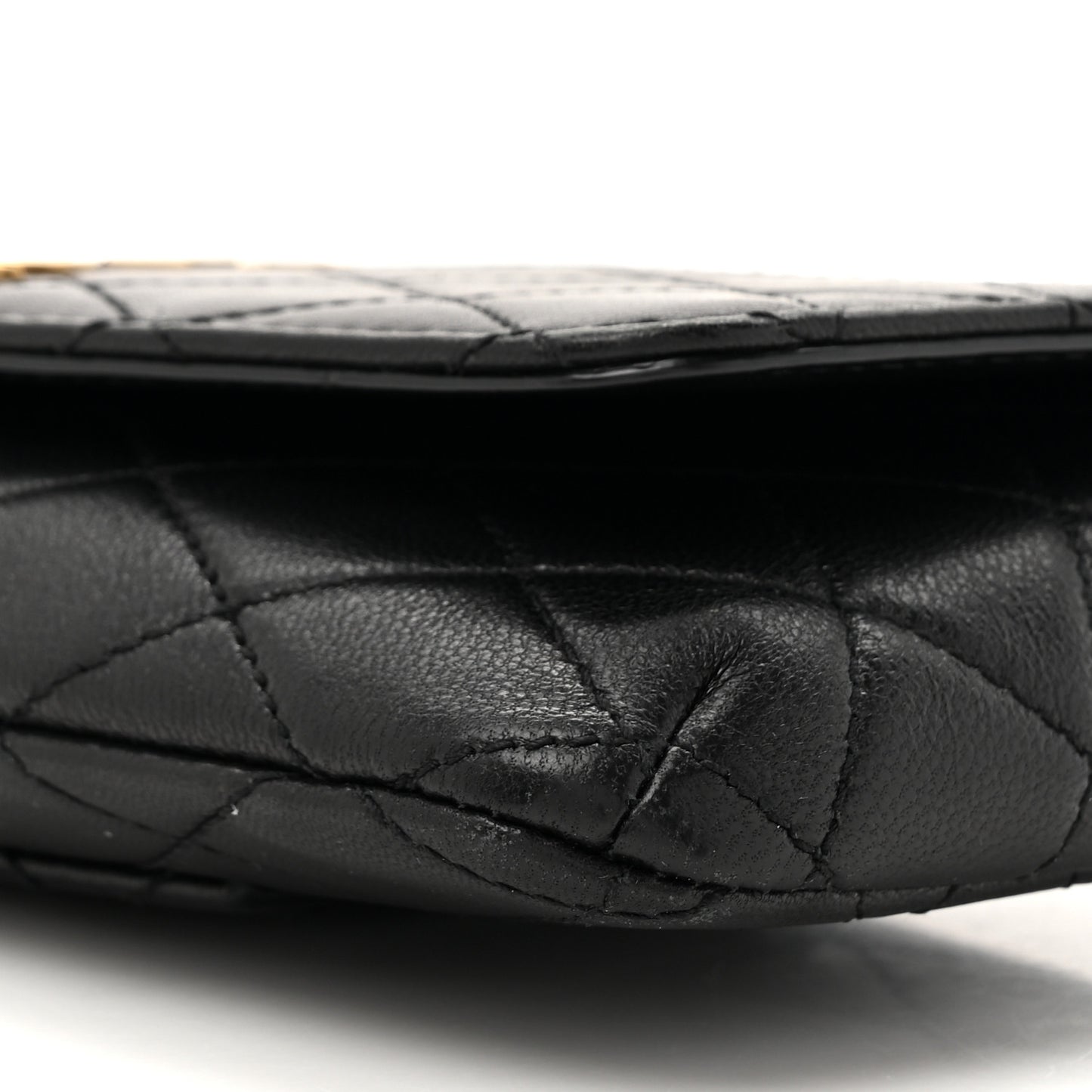 Lambskin Quilted Gaby Phone Holder Crossbody Bag Black