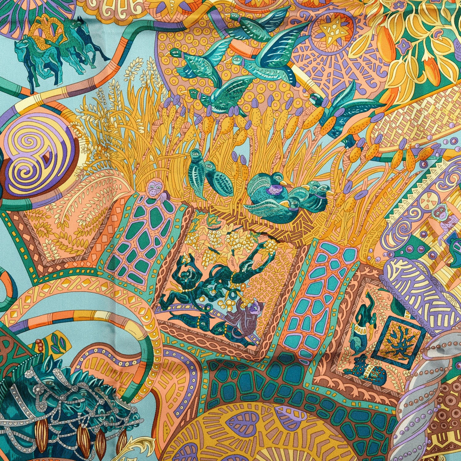 Hermes Silk Au Fil Du Carre Scarf 90 3 of 4