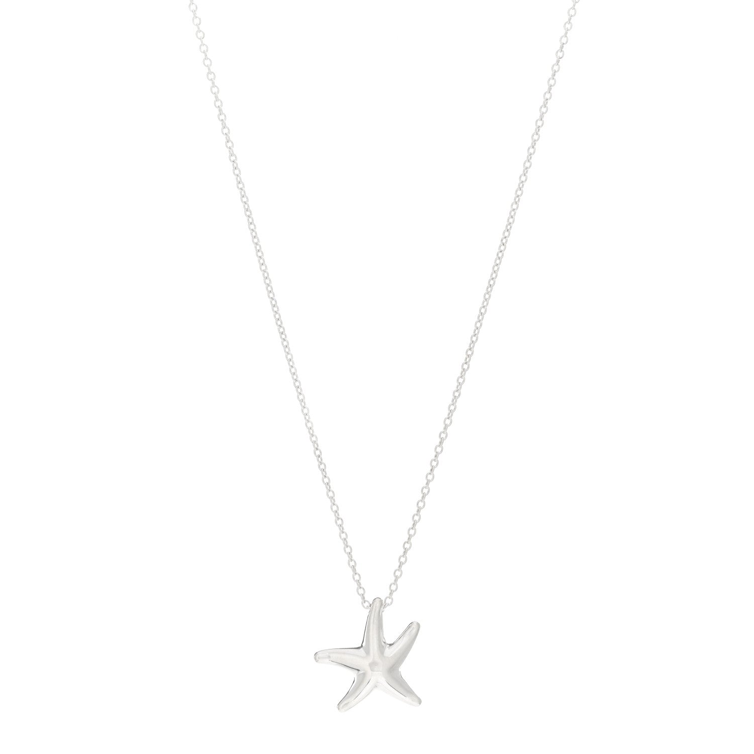 Tiffany Sterling Silver 15mm Elsa Peretti Starfish Pendant Necklace 1 of 4