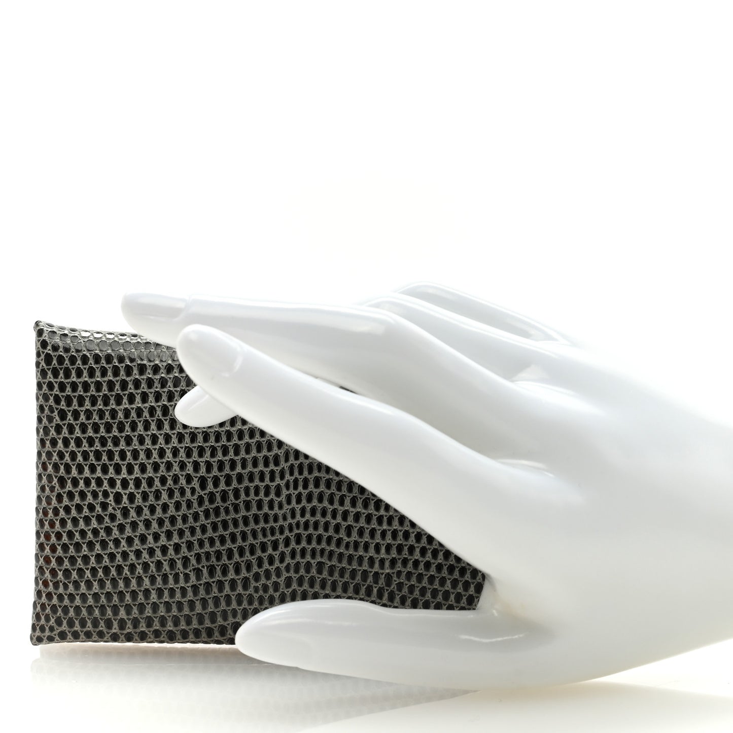 Lizard Calvi Card Case Gris Fonce