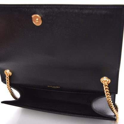 Saint Laurent Grain De Poudre Medium Classic Monogram Kate Satchel Black 5 of 9