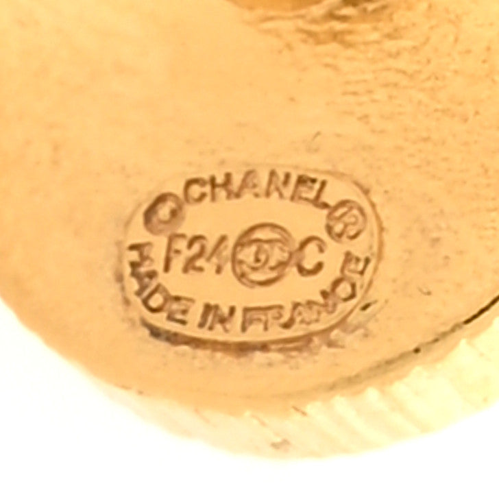 Chanel Resin CC Round Earrings Gold Black 4 of 5