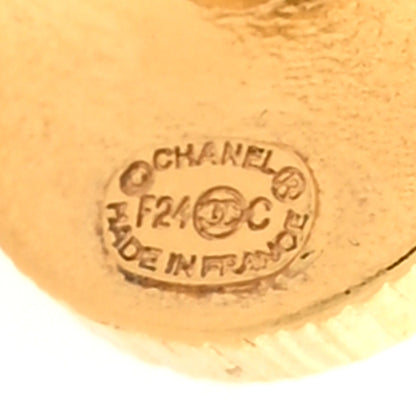 Chanel Resin CC Round Earrings Gold Black 4 of 5