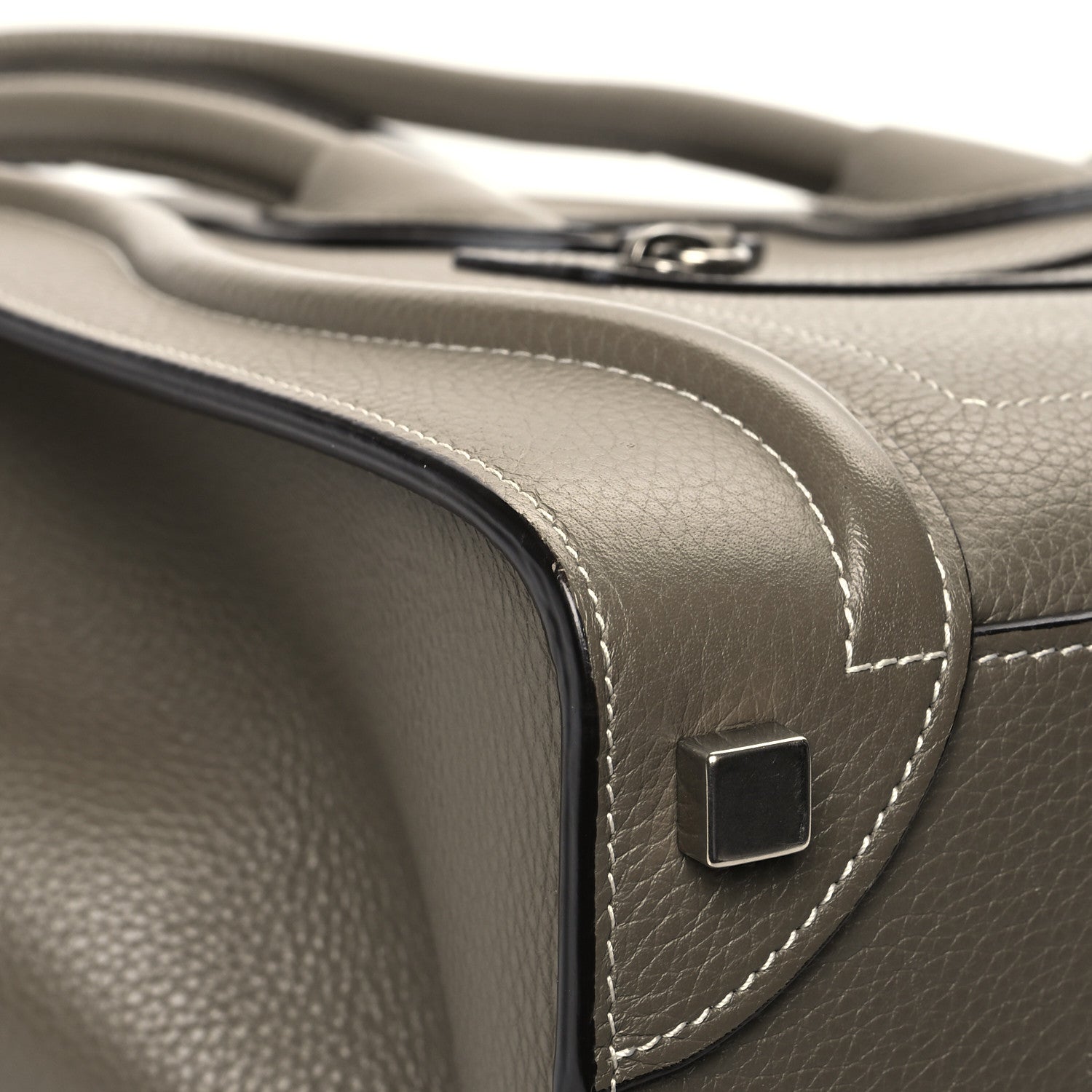 Celine Drummed Calfskin Micro Luggage Souris 8 of 11