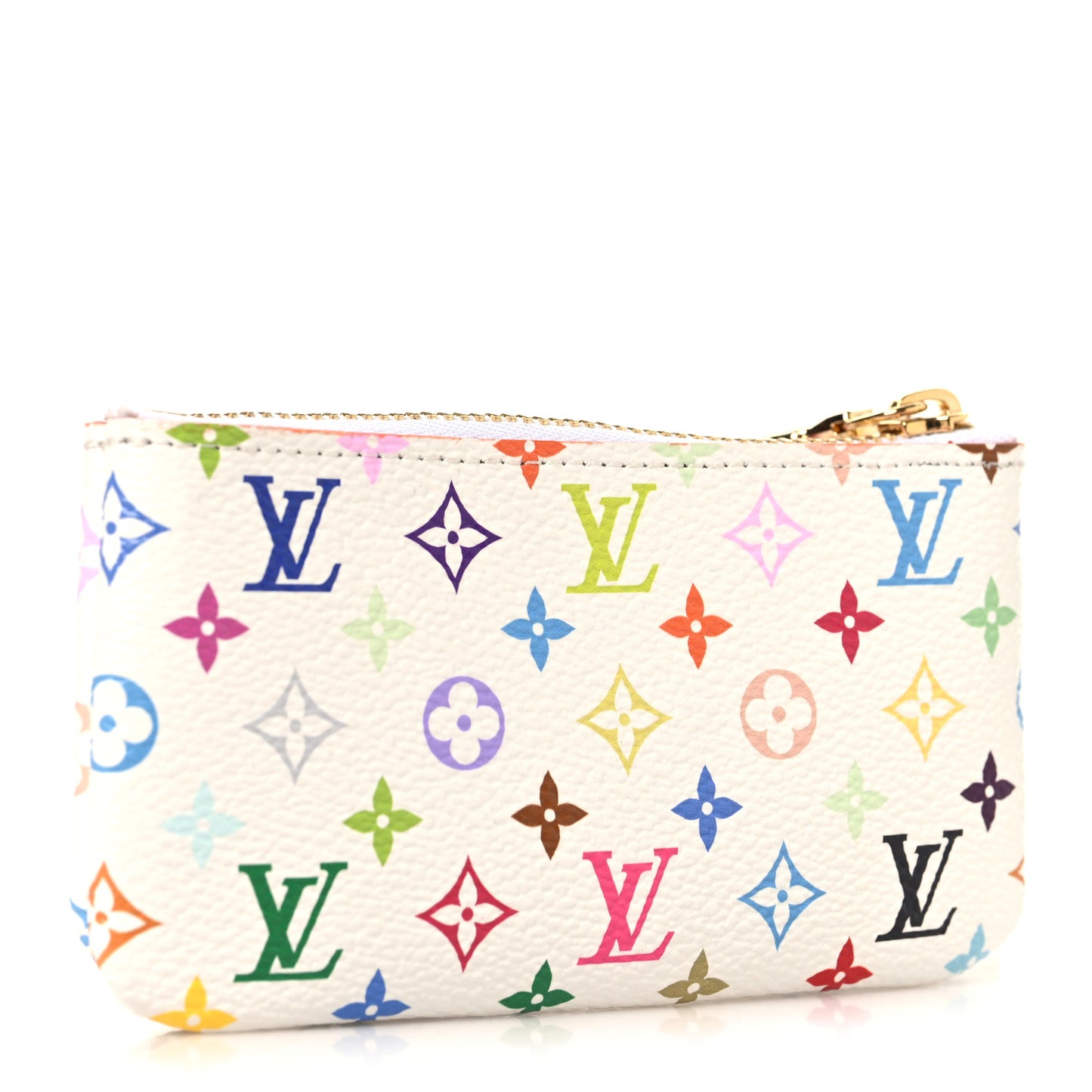 LV X TM Monogram Multicolor Key Pouch White