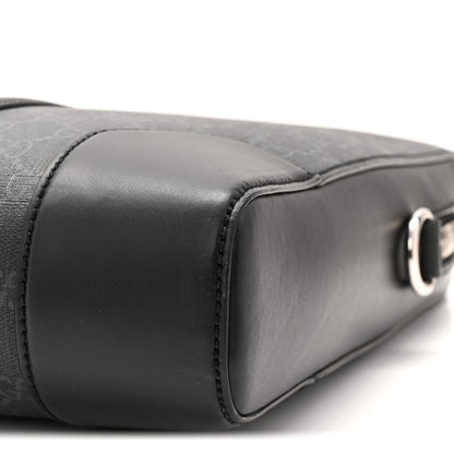 Gucci GG Supreme Monogram Appia Calfskin Web Briefcase Black 10 of 10