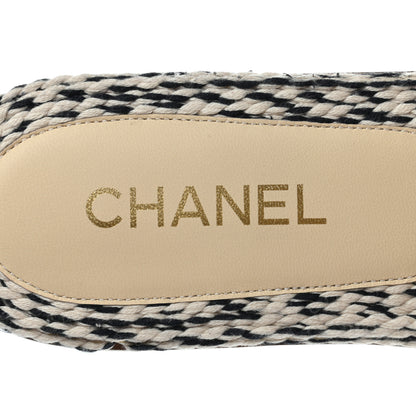 Chanel Cord CC Mules 39 Beige Black 8 of 9