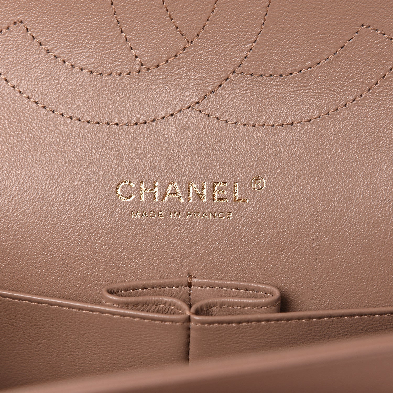 Chanel Lambskin Quilted Jumbo Double Flap Dark Beige 6 of 12