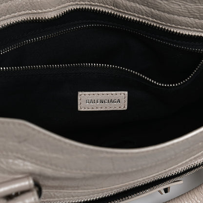 Balenciaga Agneau Classic Silver Hardware City Logo Strap Light Beige Black 6 of 12