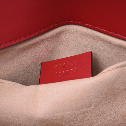 Gucci Calfskin Matelasse Mini GG Marmont Shoulder Bag Hibiscus Red 7 of 7
