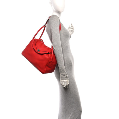 Hermes Taurillon Clemence Lindy 34 Rouge Tomate 2 of 13