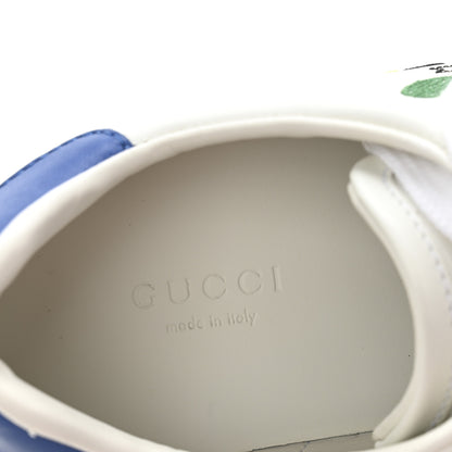 Gucci Calfskin Miro Soft Tennis Embroidered Womens Ace Sneakers 36 White Rio Blue 8 of 10