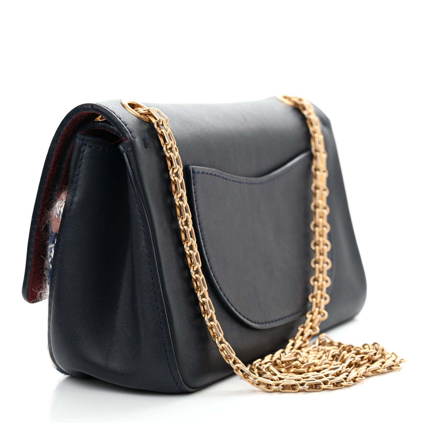 Smooth Calfskin Knit Nude 2.55 Reissue 225 Flap Navy