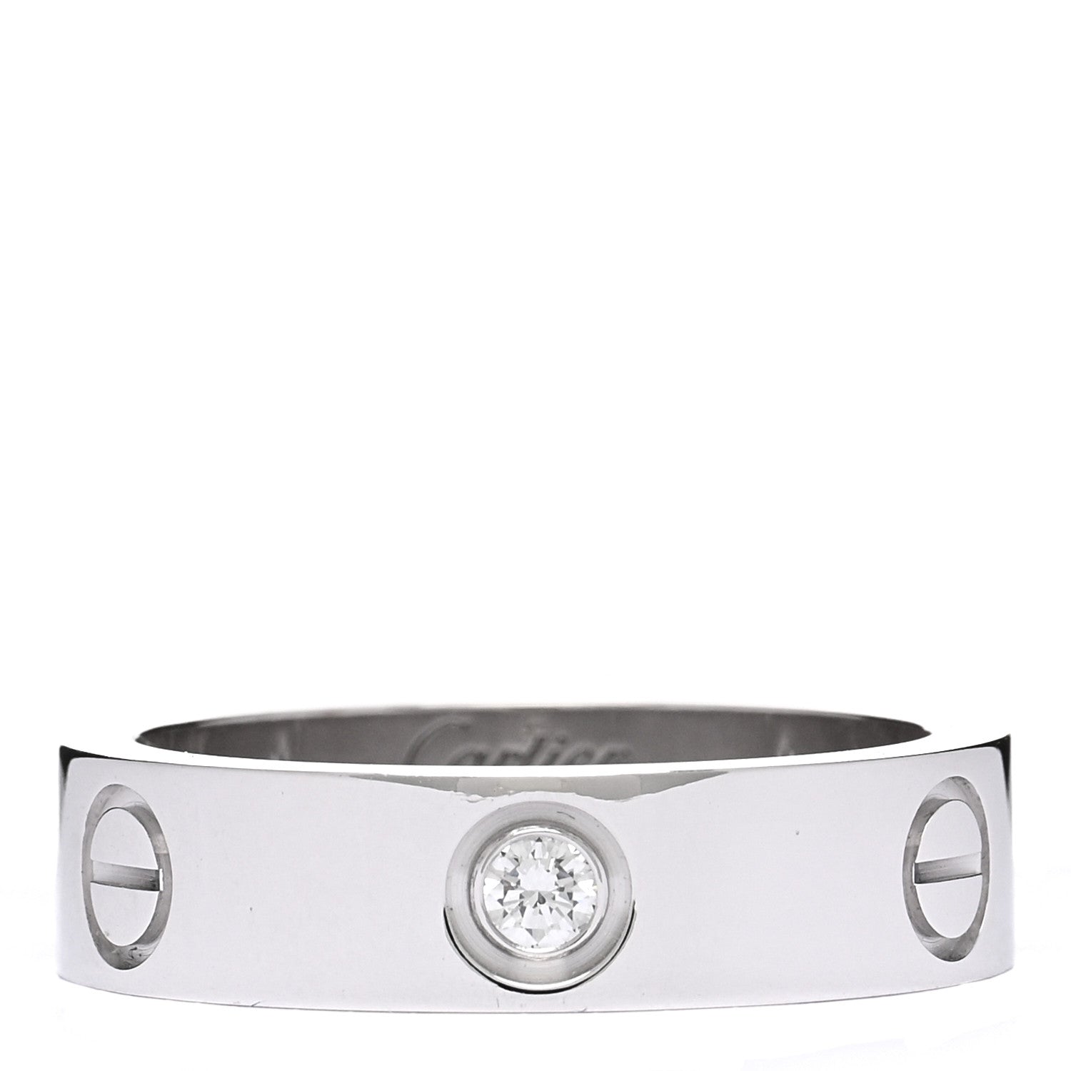 Cartier 18K White Gold 3 Diamond 5.5mm LOVE Ring 57 8 1 of 4