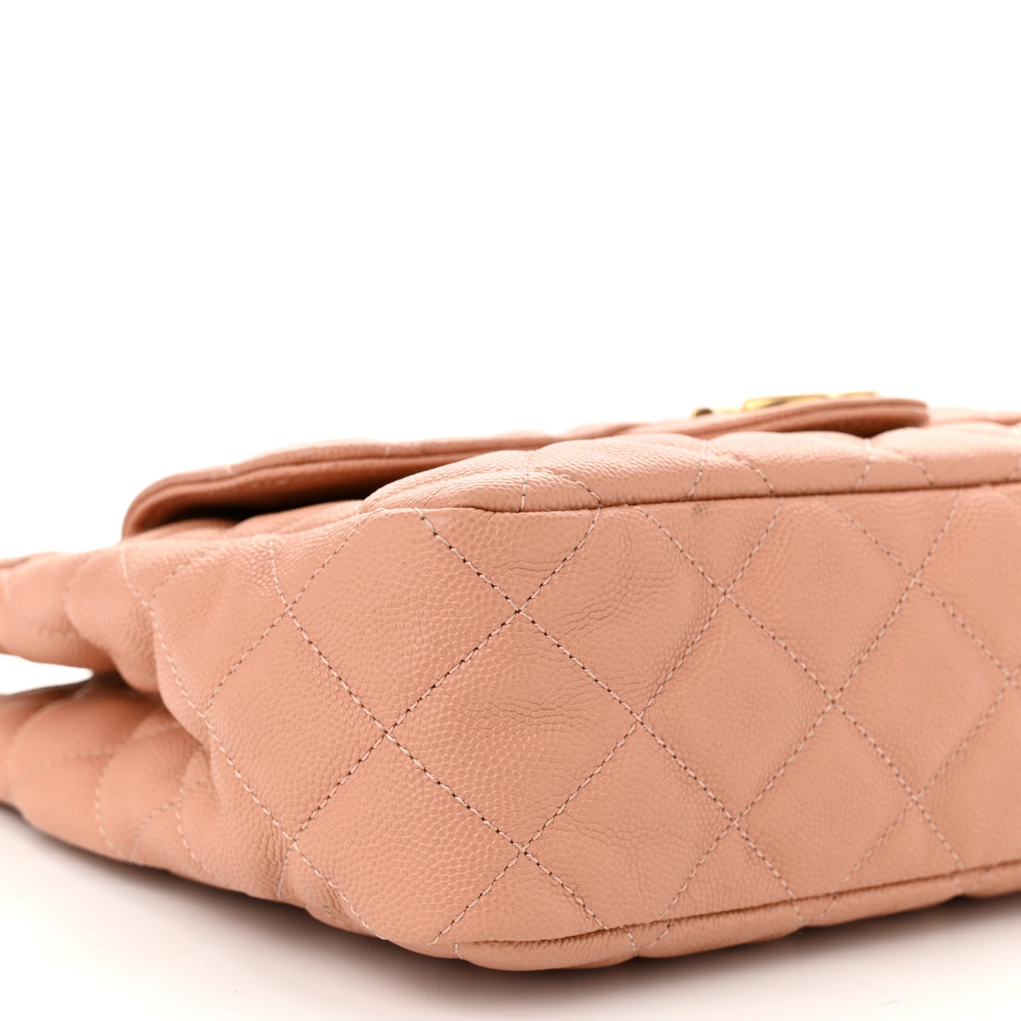 Caviar Quilted Wavy CC Hobo Beige