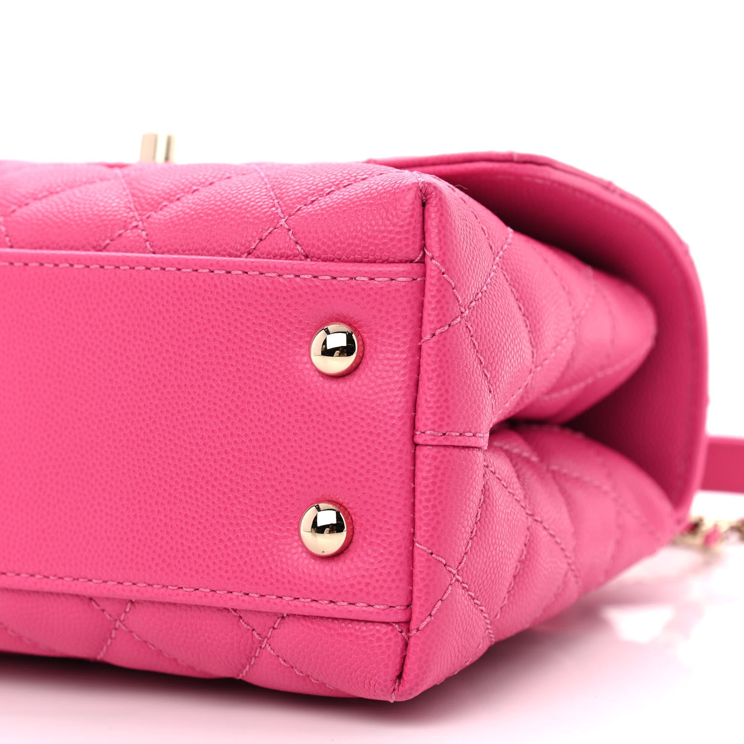 Chanel Caviar Quilted Mini Coco Handle Flap Rose 10 of 11