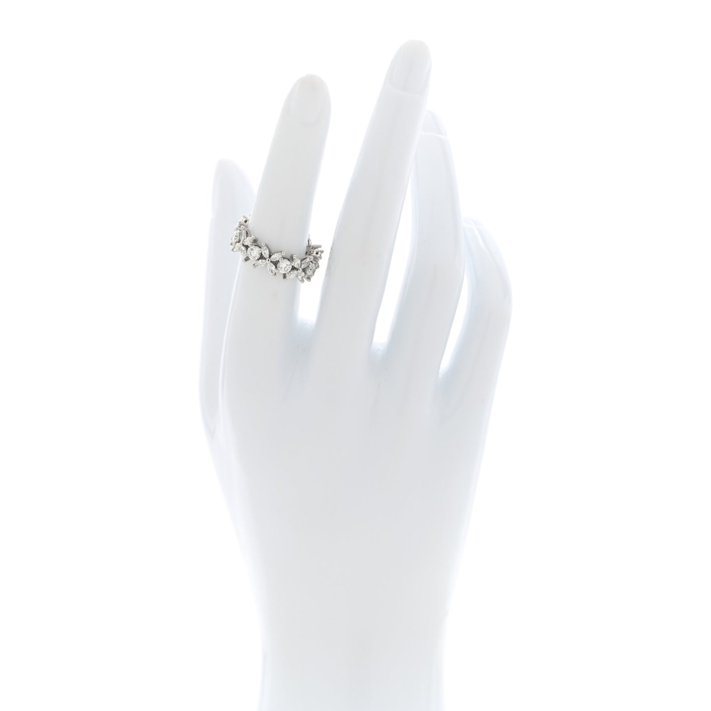 Platinum Diamond Victoria Alternating Band Ring 52 6