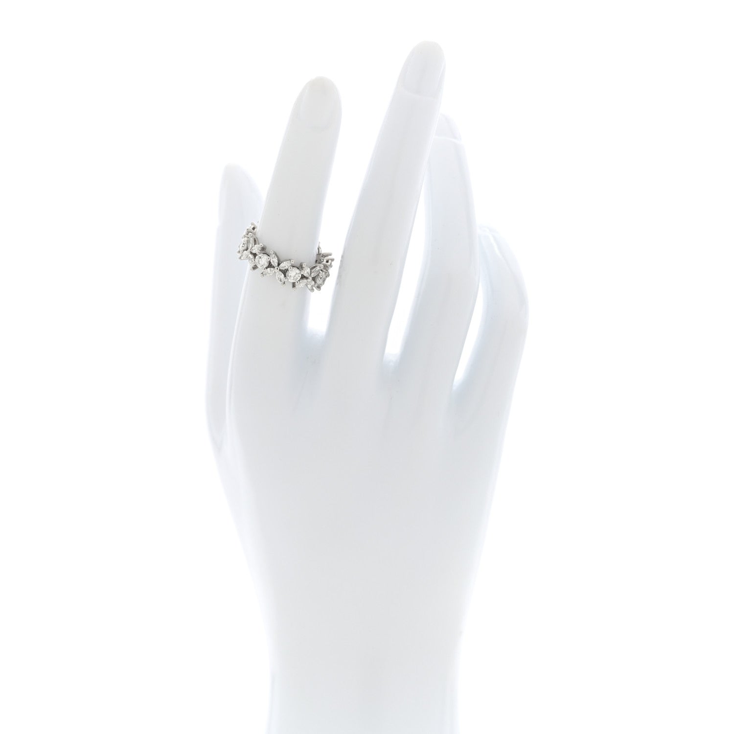 Tiffany Platinum Diamond Victoria Alternating Band Ring 52 6 2 of 5