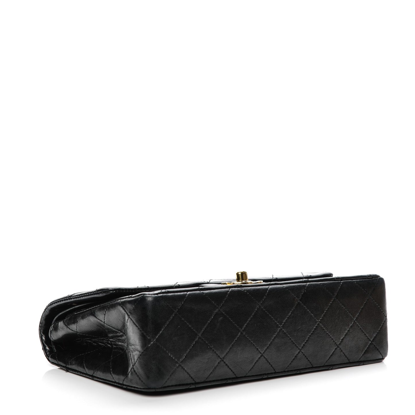 Lambskin Quilted Small Double Flap Black