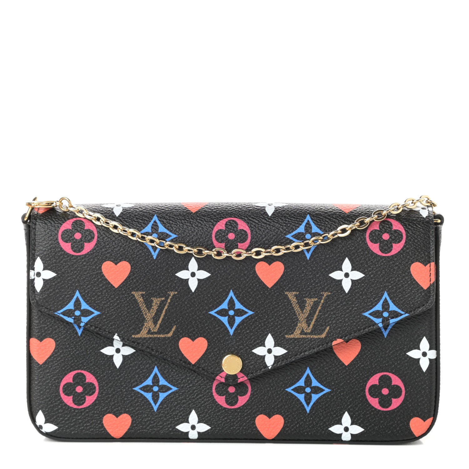 Louis Vuitton Game On Felicie Chain Wallet Black 1 of 9