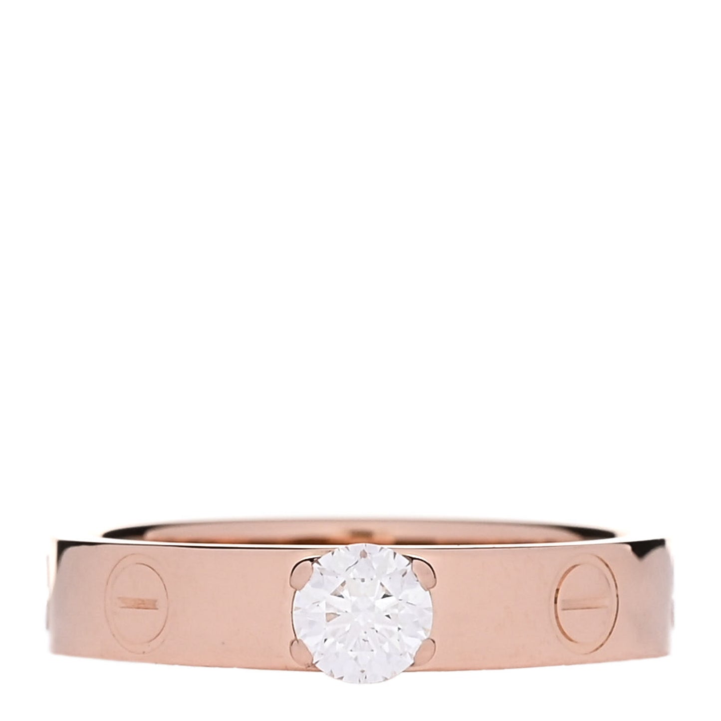 18K Pink Gold Diamond .24ct LOVE Solitaire Engagement Ring 49 5