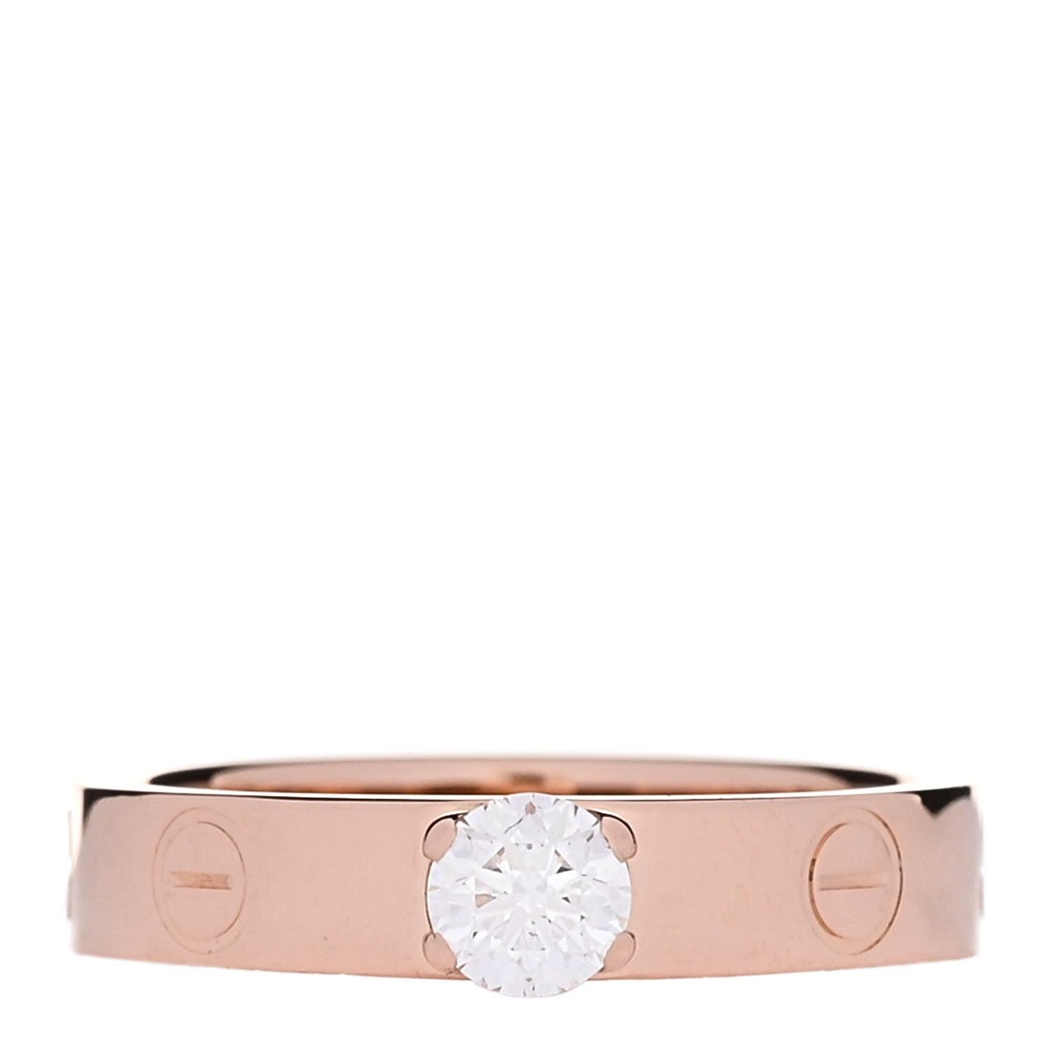 Cartier 18K Pink Gold Diamond .24ct LOVE Solitaire Engagement Ring 49 5 1 of 6