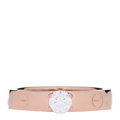 Cartier 18K Pink Gold Diamond .24ct LOVE Solitaire Engagement Ring 49 5 1 of 6