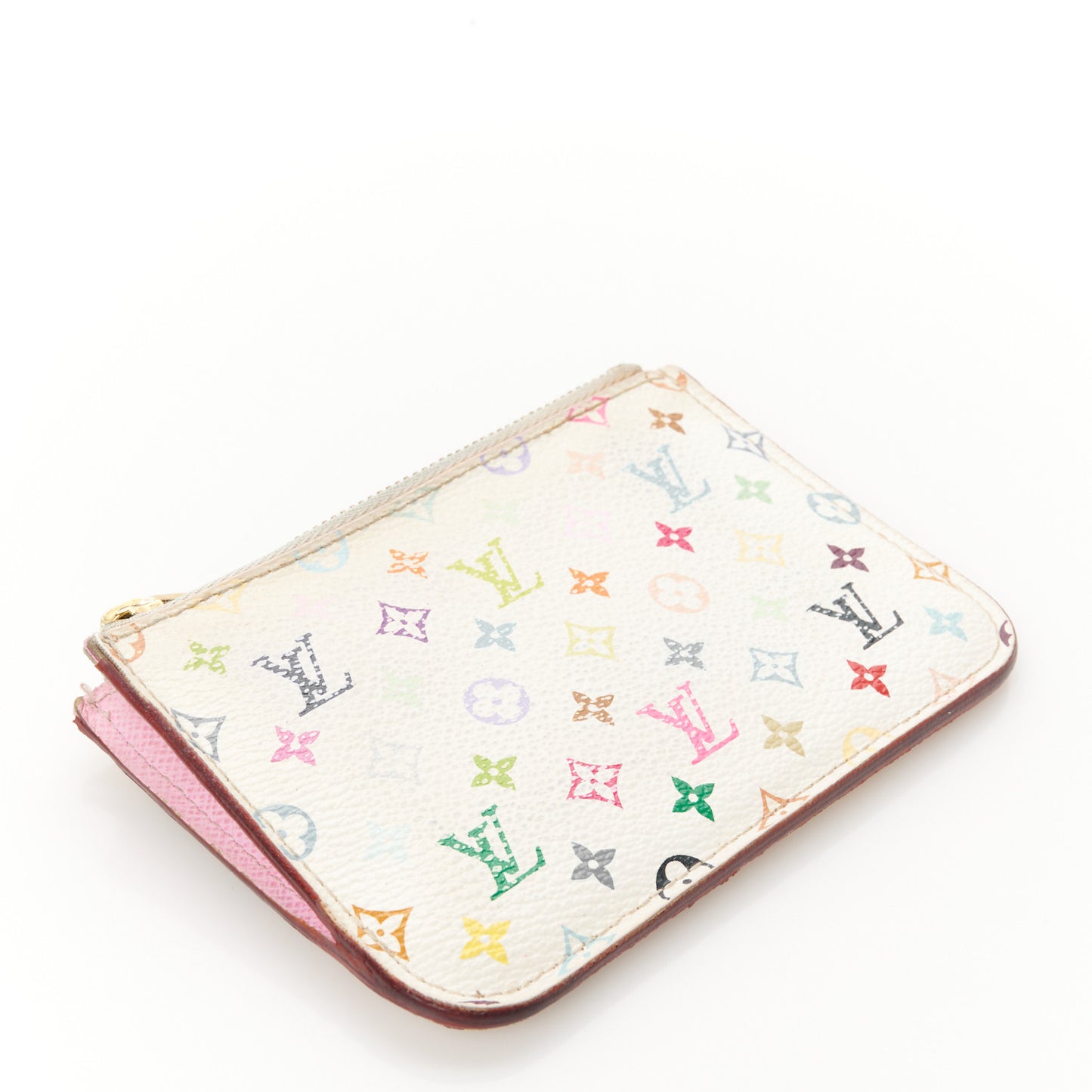 Monogram Multicolor Key Pouch White Litchi