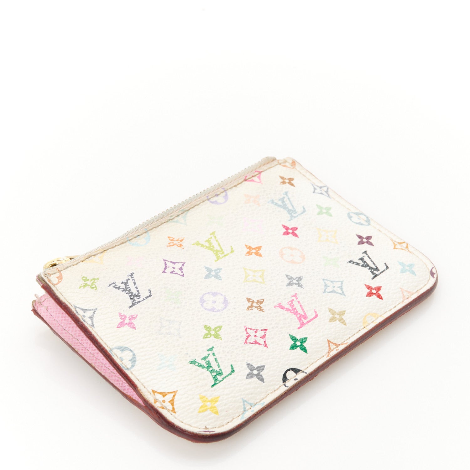 Louis Vuitton Monogram Multicolor Key Pouch White Litchi 4 of 9