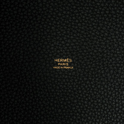 Hermes Taurillon Clemence Picotin Lock 26 GM Bleu Indigo Orange Poppy 7 of 7
