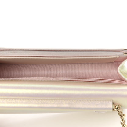 Chanel Iridescent Lambskin Quilted Wallet On Chain WOC Ivory 5 of 12