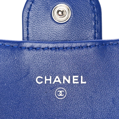 Chanel Lambskin Quilted Flap Card Holder Wallet Blue 6 of 10